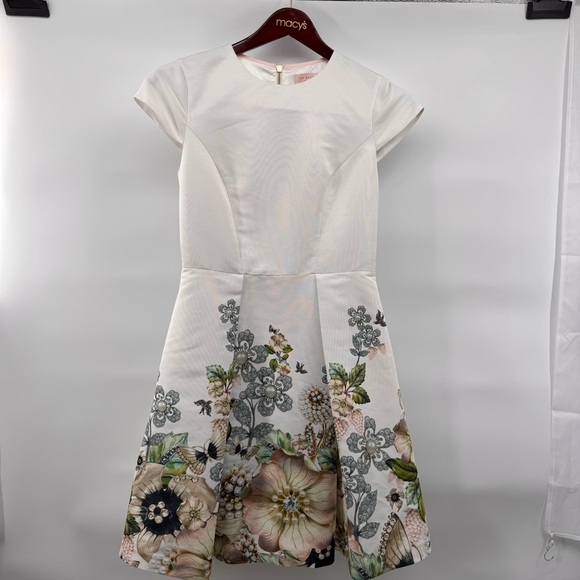 NWOT Ted Baker Womens White Yvetta Gem Gardens Cap Sleeve Dress - Picture 2 of 8